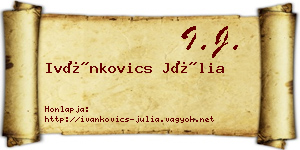 Ivánkovics Júlia névjegykártya